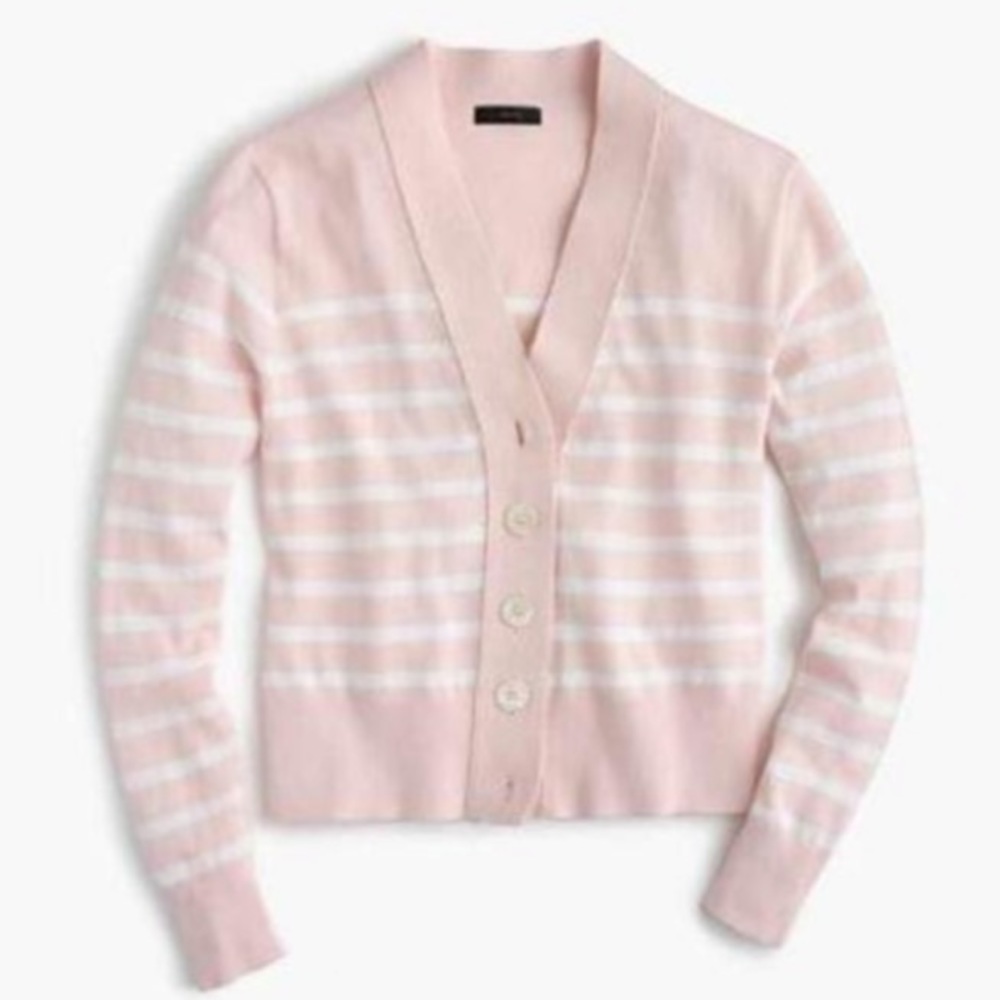 J. Crew Lightweight Striped Crop Cardigan
